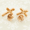 Second Hand 9ct Gold Diamond Cross Earrings - Rear View