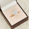 Art Deco Style 18ct Gold Aquamarine and Diamond Cluster Ring