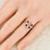 Antique 18ct and 9ct Gold Pearl and Lapis Lazuli Horseshoe Ring