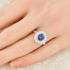 Second Hand 18ct White Gold Sapphire & Diamond Cluster Ring