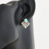 Second Hand Art Deco Style 9ct Gold Opal and Diamond Fan Earrings