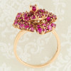 Second Hand 9ct Gold Wide Floral Ruby Cluster Ring