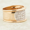 Second Hand 9ct Gold Wide Diamond Band Ring