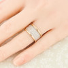 Second Hand 9ct Gold Wide Diamond Band Ring