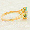 Second Hand 18ct Gold Emerald and Diamond Floral Cluster Ring