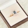Art Deco 18ct Gold Sapphire & Diamond Panel Ring
