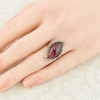 Antique Georgian 18ct Gold Cabochon Garnet & Diamond Ring