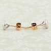 Second Hand 9ct 2 Colour Gold Diamond Bezel Set Stud Earrings
