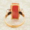 Antique 18ct Gold Coral and Diamond 3 Stone Ring