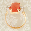 Antique 18ct Gold Coral and Diamond 3 Stone Ring