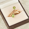 Second Hand 9ct Gold Peridot and Diamond Snake Ring