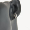 Second Hand 9ct Gold Sapphire & Diamond Cluster Earrings