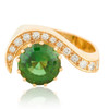 Vintage 18ct Gold Tourmaline & Diamond Cocktail Ring - 1960s