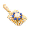 Second Hand 18ct Gold Pearl & Lapis Pendant