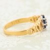 Second Hand 18ct Gold Sapphire & Diamond Cluster Ring – Bark Shoulders