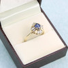 Second Hand Sapphire & Diamond 14ct Gold Vintage Style Cluster Ring