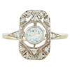 Art Deco Style 9ct Gold Aquamarine & Diamond Panel Ring
