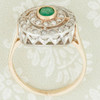 Edwardian Style 9ct Gold Emerald & Diamond Halo Cluster Ring