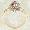 Victorian Style 9ct Gold Ruby & Diamond Heart & Bow Ring - Top View