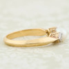 Art Deco 14ct Gold Pearl & Diamond 3 Stone Ring