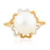 9ct 2 Colour Gold Pearl Love Heart Ring