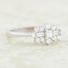 18ct White Gold Baguette Diamond Cluster Ring - Angled View