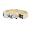 Second Hand 18ct Gold Sapphire & Diamond Eternity Ring - Angled View