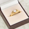 Vintage 18ct Gold Diamond Belcher Gypsy Ring - In Box