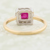 Vintage Style 9ct Gold Ruby & Diamond Cluster Ring