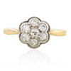 Antique 18ct Gold Diamond Daisy Cluster Ring – Small Size 