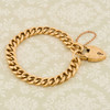 Antique 15ct Gold Curb Charm Bracelet with Padlock