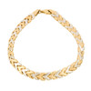 9ct 2 Colour Gold Chevron Link Bracelet