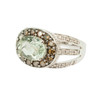 Second Hand 14ct Gold Green Amethyst and Diamond Ring