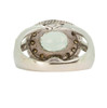 Second Hand 14ct Gold Green Amethyst and Champagne Diamond Ring