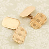 Vintage 9ct Gold Engraved Rectangle Cufflinks 