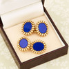 Second Hand 9ct Gold Lapis Lazuli Cufflinks