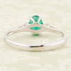 9ct White Gold Emerald & Diamond 3 Stone Ring