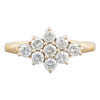 Second Hand 18ct Gold Elongated Diamond Cluster Ring