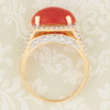 Second Hand 18ct Gold Coral & Diamond Cocktail Ring