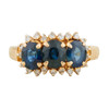 Second Hand 18ct Gold Sapphire & Diamond Triple Cluster Ring