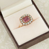 Antique Victorian 9ct Gold Garnet and Pearl Dress Ring