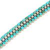 Vintage 18ct White Gold Turquoise & Diamond Line Bracelet