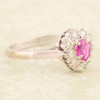 Vintage 18ct White Gold Pear Ruby & Diamond Cluster Ring