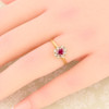 Vintage 18ct Gold Ruby & Diamond Cluster Ring