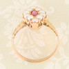 Art Deco 9ct Gold Ruby & Pearl Marquise Ring - Small Size