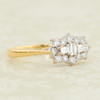 Second Hand 18ct Gold Baguette Cluster Diamond Ring