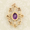 Second Hand 9ct Gold Amethyst and Diamond Pendant