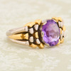 Vintage 18ct 2 Colour Gold Amethyst Dress Ring