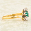 Vintage 18ct Gold Emerald & Diamond 3 Stone Crossover Ring