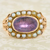 Antique Georgian 15ct Gold Amethyst Mourning Ring